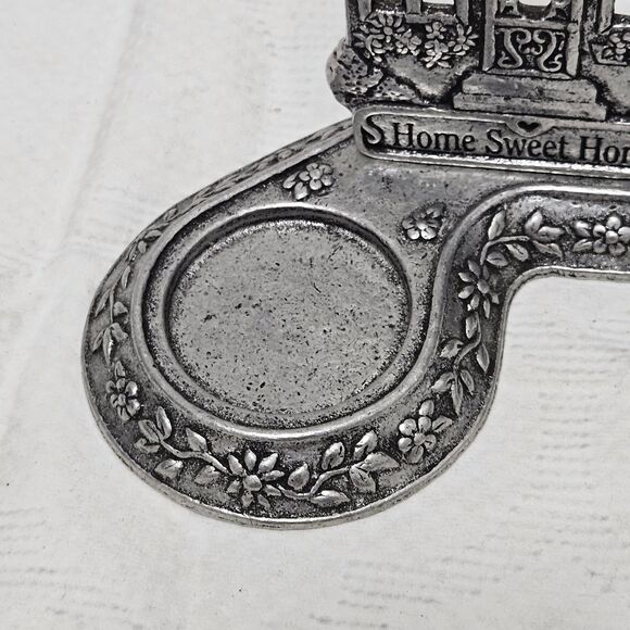 Carson Statesmetal Welcome Home Home Sweet Home 5" Pewter Candle Holder EUC - Picture 7 of 7